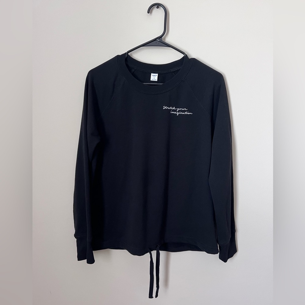 old navy active medium black long sleeve crewneck